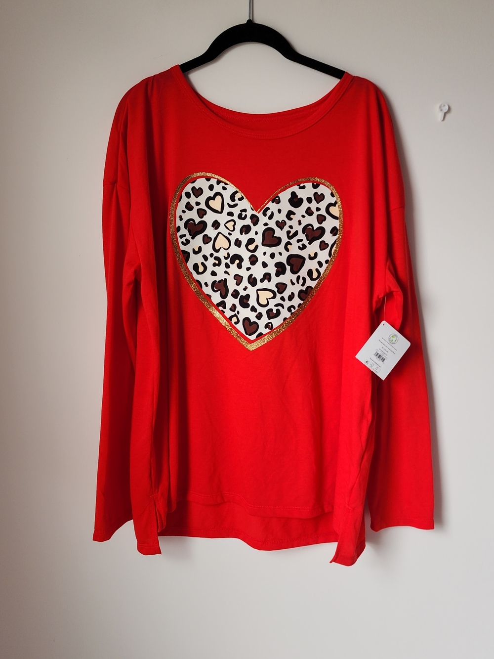 Cheetah Heart Print Graphic Top